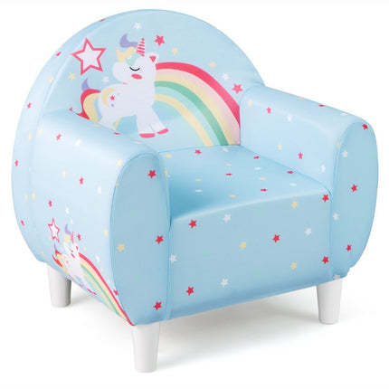Canapea pentru copii cu spatar si cotiera, design Unicorn