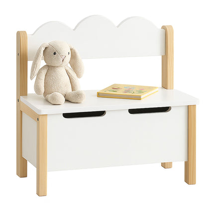 Bancă de depozitare pentru copii cu cutie de jucării, capac cu balamale