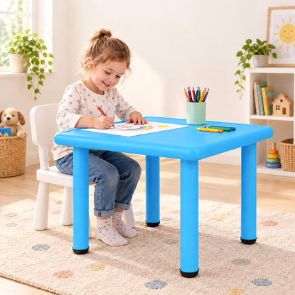 Children's Table for Indoor and Outdoor Use, 62 x 62 cm, Blue