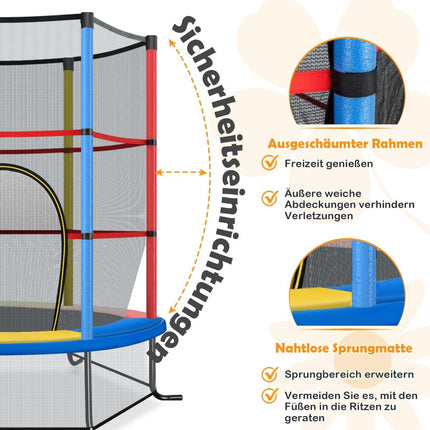 Trambulina pentru copii cu plasa de siguranta, Ø140cm, capacitate 135kg