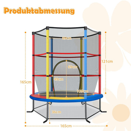 Trambulina pentru copii cu plasa de siguranta, Ø140cm, capacitate 135kg