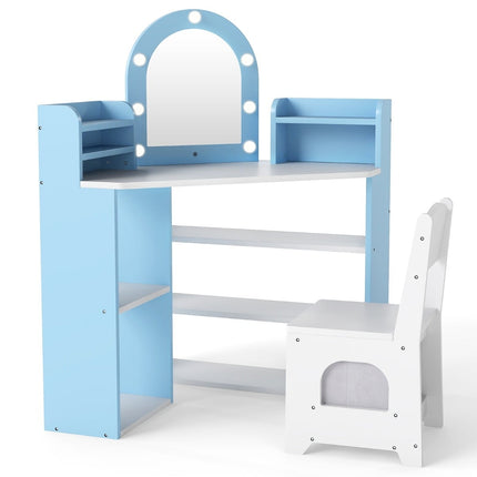 Set de toaletă pentru copii cu oglindă și lumini – Albastru