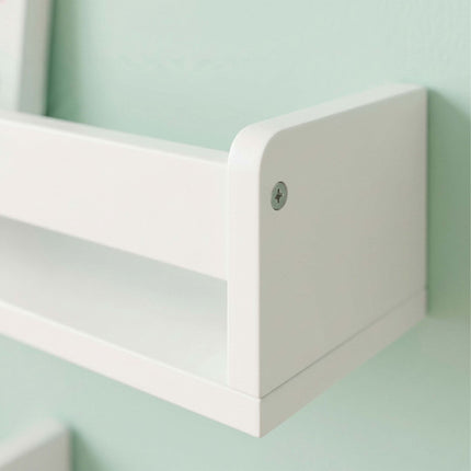 Set de 3 rafturi de perete pentru copii, MDF alb, 58 cm