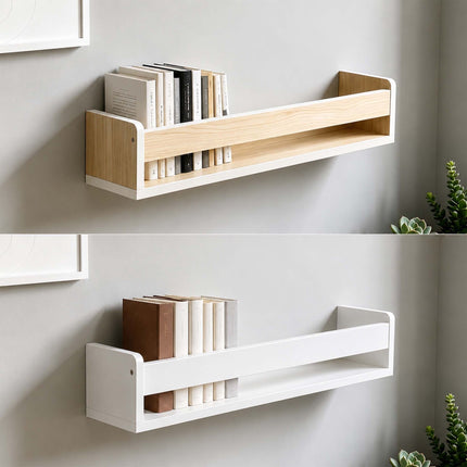 Set de 3 rafturi de perete pentru copii, MDF alb, 58 cm