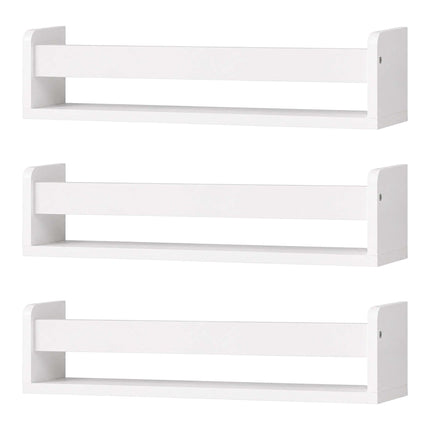 Set de 3 rafturi de perete pentru copii, MDF alb, 58 cm