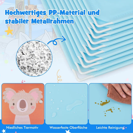 Dulap Copii cu 12 Cuburi, Albastru, Plastic