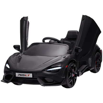 Mașină electrică copii 12 V Mașină copii cu telecomandă 2.4G, muzică MP3, vehicul electric cu claxon, lumini, uși duble, pornire soft, 3-5 km/h, pentru copii 3-6 ani, negru