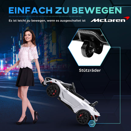 Mașină electrică copii 12 V Mașină copii cu telecomandă 2.4G, muzică MP3, vehicul electric cu claxon, lumini, uși duble, pornire soft, 3-5 km/h, pentru copii 3-6 ani, alb