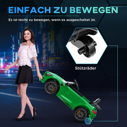 Electric car for children, 12V, Remote control, USB & MP3, Green