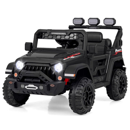 Mașină electrică pentru copii cu telecomandă 2.4G &amp; USB & amp; Lumină și amp; Music 12V Mașină Copii Jeep Car Negru