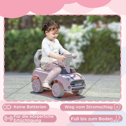 Mașină pentru copii, mașină pentru copii, mașină pentru copii, mașină pentru călare cu protecție pentru vârf, vehicul pentru copii, roz, 53 x 52 x 35 cm