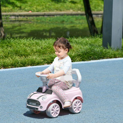 Mașină pentru copii, mașină pentru copii, mașină pentru copii, mașină pentru călare cu protecție pentru vârf, vehicul pentru copii, roz, 53 x 52 x 35 cm