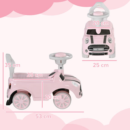 Mașină pentru copii, mașină pentru copii, mașină pentru copii, mașină pentru călare cu protecție pentru vârf, vehicul pentru copii, roz, 53 x 52 x 35 cm