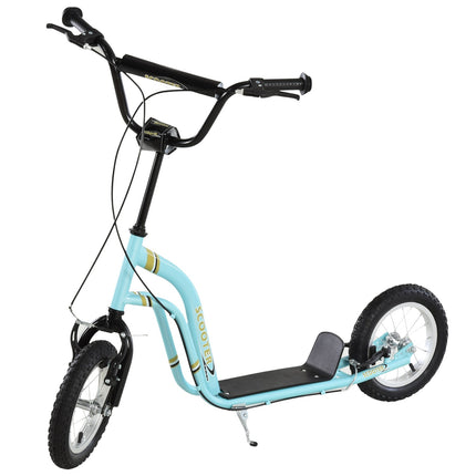 Children's scooter from 5 years, kick scooter, city scooter for children, aluminum, 120 x 58 x 85-95 cm, light blue