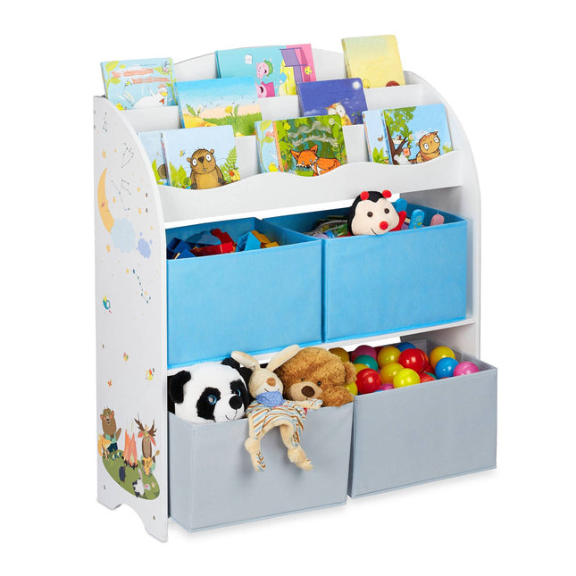 Raft pentru copii cu 4 sertare din material textil