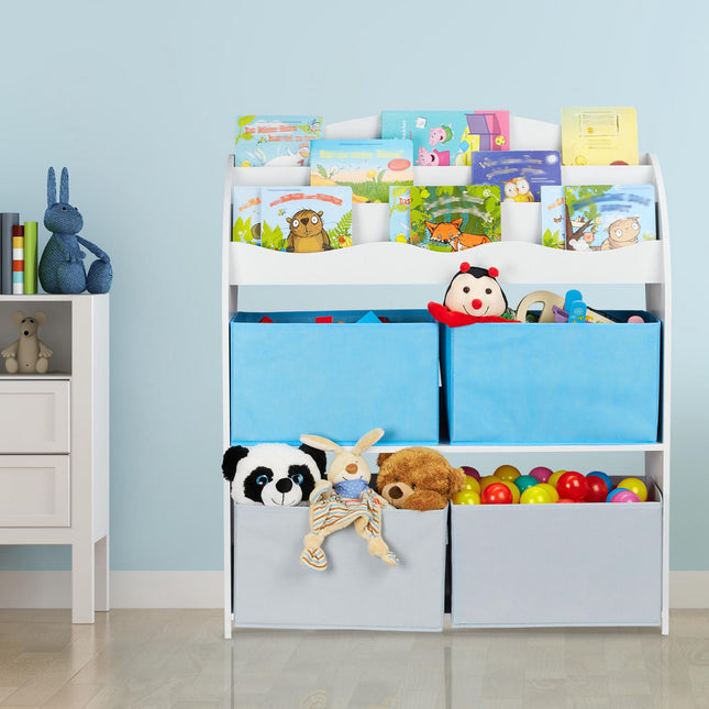 Raft pentru copii cu 4 sertare din material textil