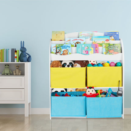 Raft pentru copii cu 4 sertare din material textil