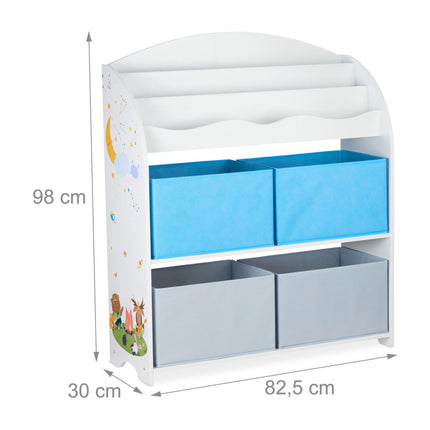 Raft pentru copii cu 4 sertare din material textil