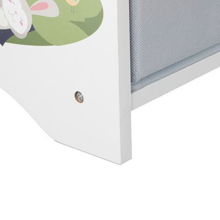Raft pentru copii cu 4 sertare din material textil