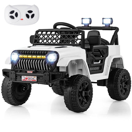 Children's truck with 12 V battery rechargeable electric car with remote control white
