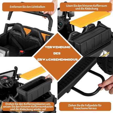 Vehicul pentru copii Vehicul electric cu baterie cu telecomandă 123,5 x 70,3 x 71,3 cm negru