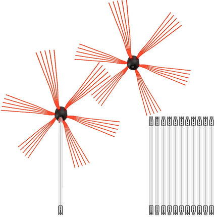 Chimney Sweep Kit, 12m, 12 Nylon Rods, Rotary Brush