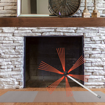 Chimney Sweep Kit, 12m, 12 Nylon Rods, Rotary Brush