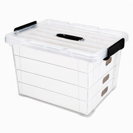 Christmas Bauble Storage Box with Carry Handle, 4 Levels, Transparent