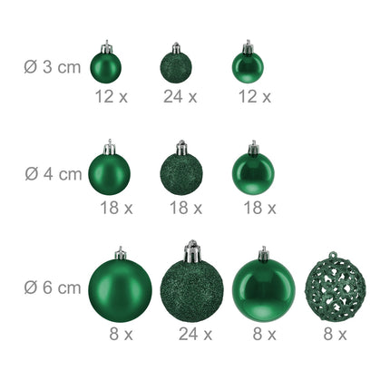 Set bulete de Crăciun, 150 de bucăți, finisaje asortate