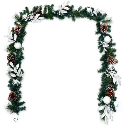 Ghirlandă de Crăciun 2,7 m, 50 de lumini LED, conuri de pin, temporizator
