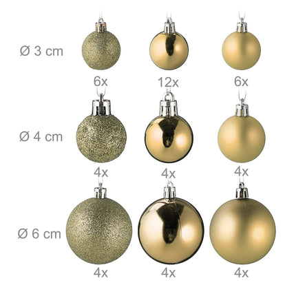 Set de ornamente de Crăciun, 100 de bucăți, 10 modele