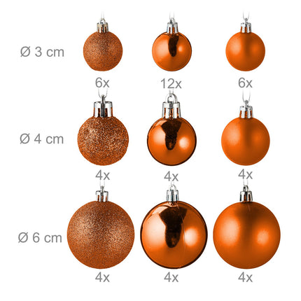 Set de ornamente de Crăciun, 100 de bucăți, 10 modele