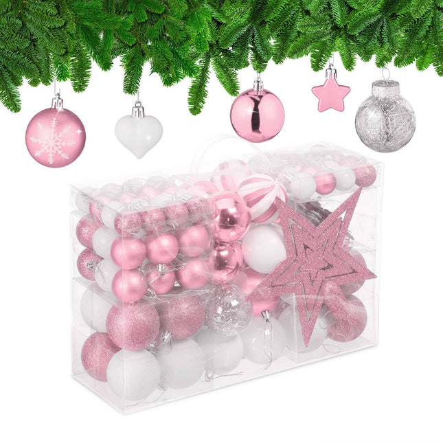 Set Ornamente de Crăciun, 101 Piese - Globuri de Plastic