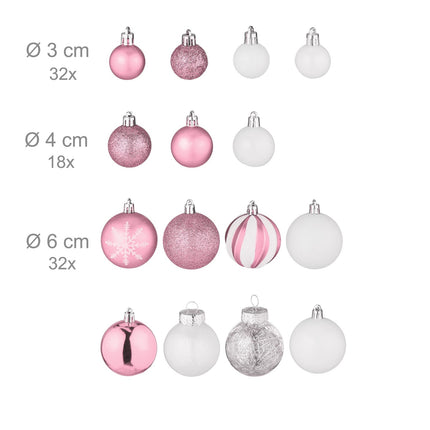 Set Ornamente de Crăciun, 101 Piese - Globuri de Plastic