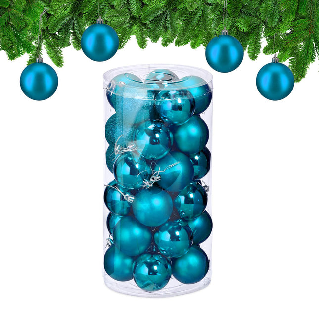 Set de balouri de pom de Crăciun, 30 de decorațiuni din plastic
