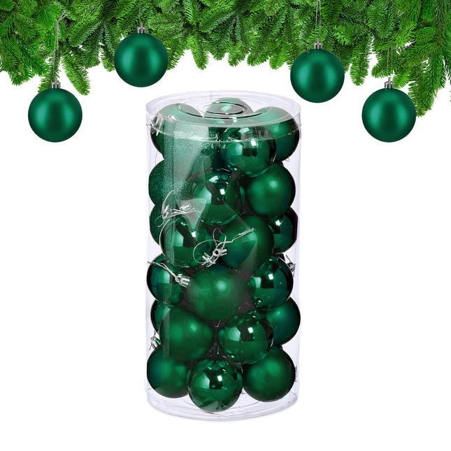 Set de balouri de pom de Crăciun, 30 de decorațiuni din plastic