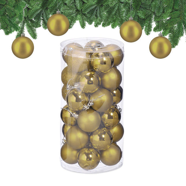 Set de bulete de pom de Crăciun, 30 de ornamente din plastic