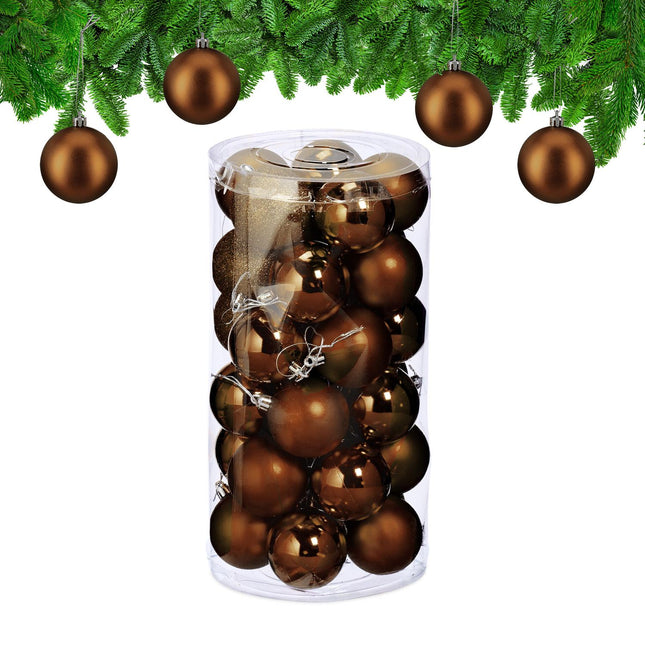 Set de bulete de pom de Crăciun, 30 de ornamente din plastic