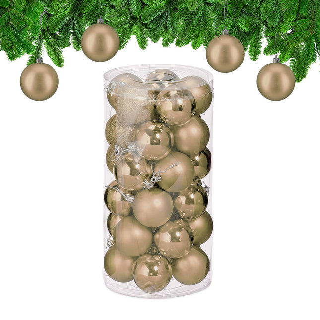 Set de bulete de pom de Crăciun, 30 de ornamente din plastic
