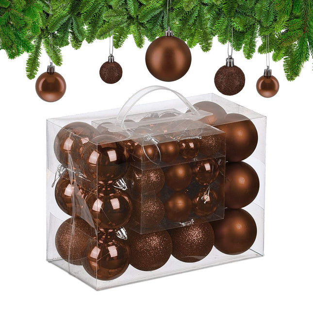 Set de balouri de pom de Crăciun, 50 de buc - mate, strălucitoare, strălucitoare