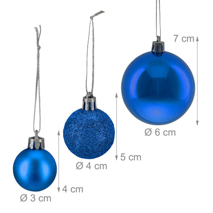 Set de balouri de pom de Crăciun, 50 de buc - mate, strălucitoare, strălucitoare