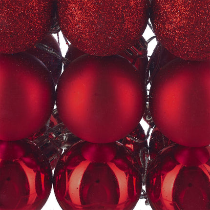 Christmas Tree Baubles Set, 50 Pieces, Matte/Glitter/Glossy