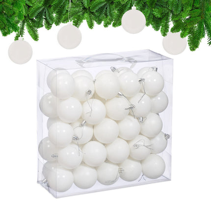 Set de balouri de pom de Crăciun, 50 de bucăți, mate și lucioase
