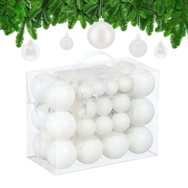 Set de bulete de pom de Crăciun, 50 de bucăți, plastic