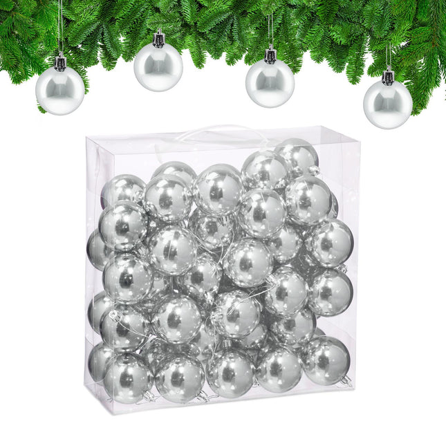 Set de bulete de pom de Crăciun, 50 de ornamente strălucitoare