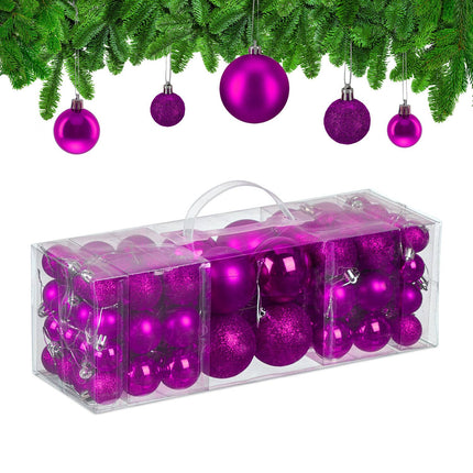 Set de bulete de pom de Crăciun, 76 de bucăți, plastic
