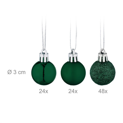 Set de bulete de pom de Crăciun, 96 bucăți, plastic