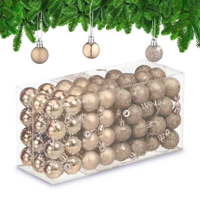 Set de balouri de pom de Crăciun, 96 de decorațiuni din plastic