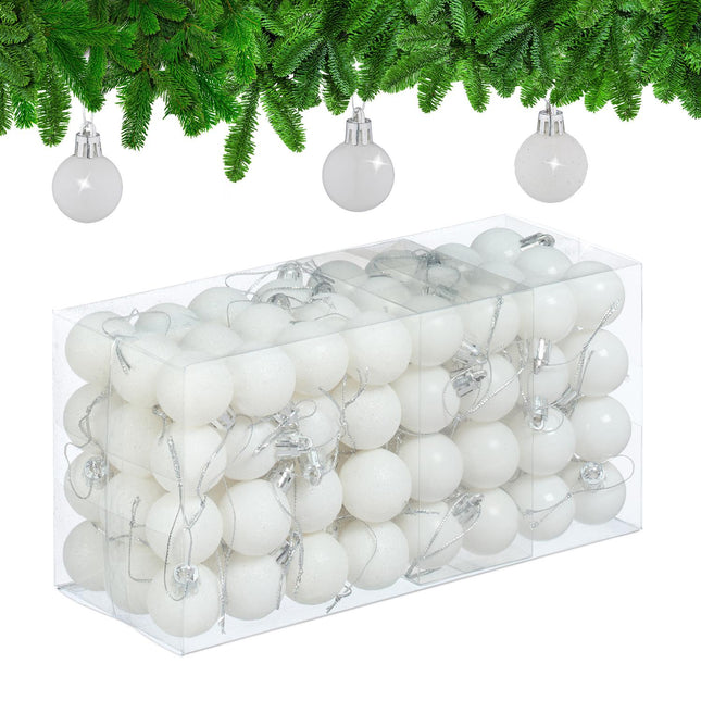 Set de bulete de pom de Crăciun, 96 de ornamente din plastic