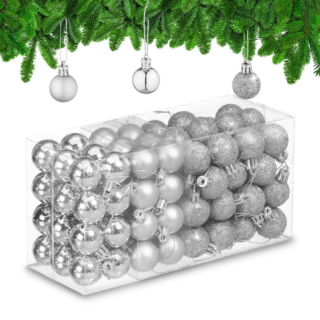Set de bulete de pom de Crăciun, 96 de ornamente din plastic